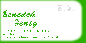 benedek henig business card